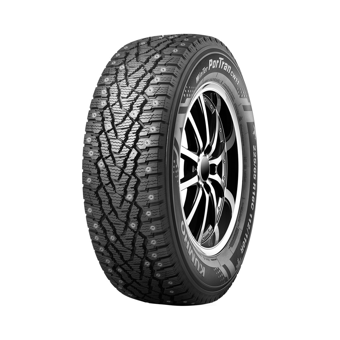 225/65 C R16  Kumho Winter PorTran CW11 шип 112/110R Вид 0